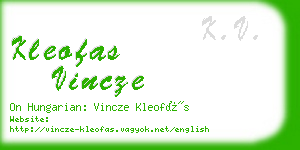 kleofas vincze business card